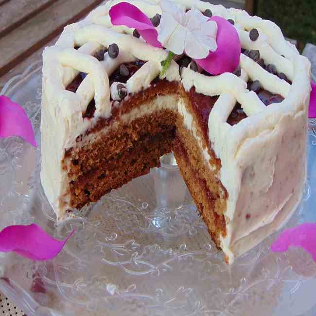 torta al cioccolato con crema di formaggio