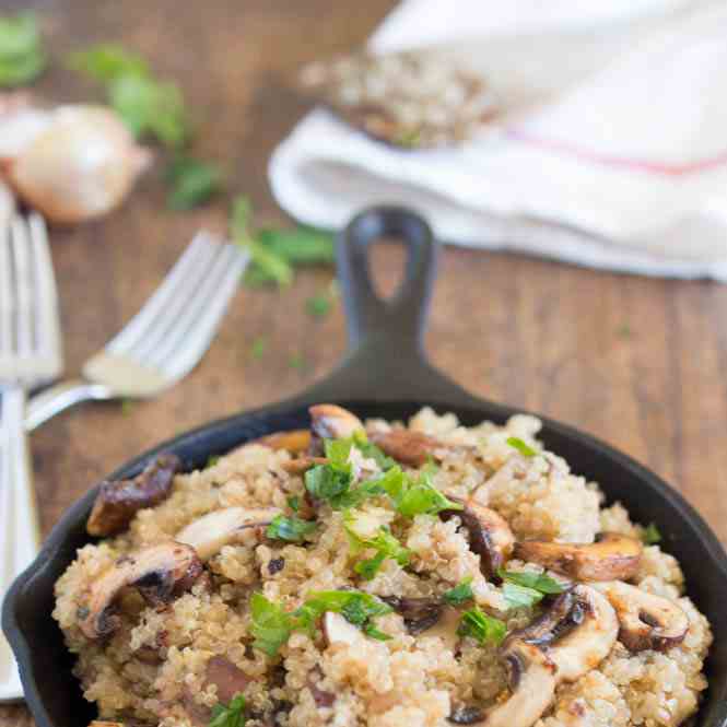 Mushroom Shallot Garlic Quinoa.