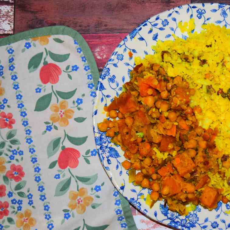 Sweet Potato and Chickpea Lentil Dhal