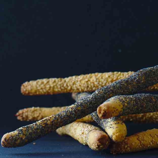 Chickpea flour sticks with sesame