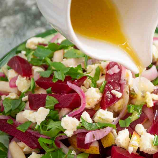 Beetroot Salad with Feta and Pear