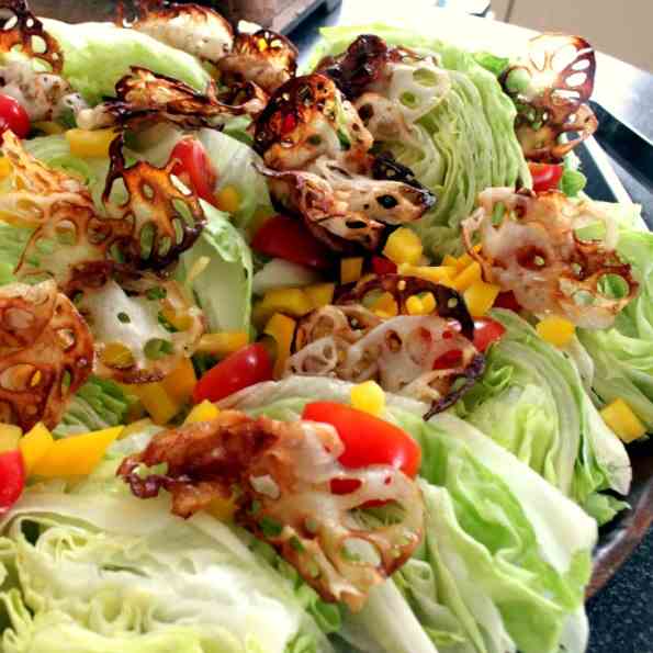 Iceberg Wedges Salad with Lotus Chips