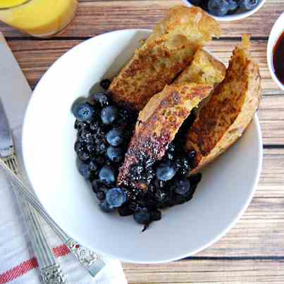 French Toast Sticks with Blueberry Compote