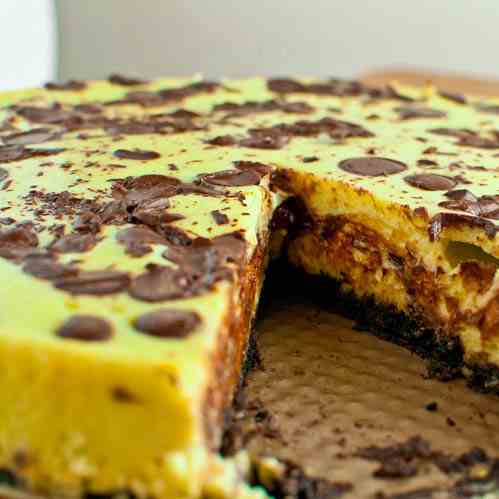 Mint Chocolate Chip Cheesecake