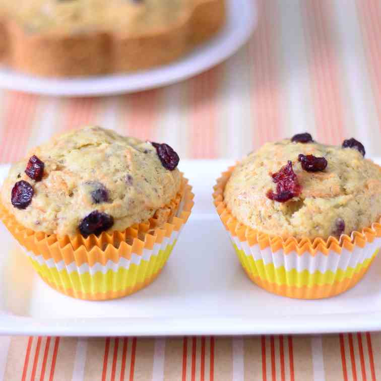 Vegan Carrot And Cranberry Muffins