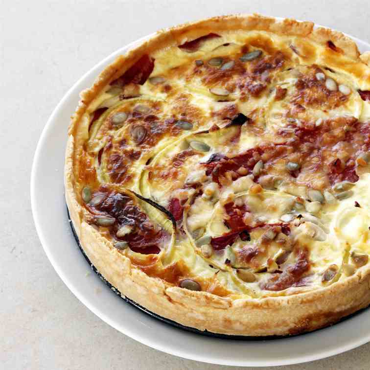 Goat Cheese Quiche with Roasted Peppers