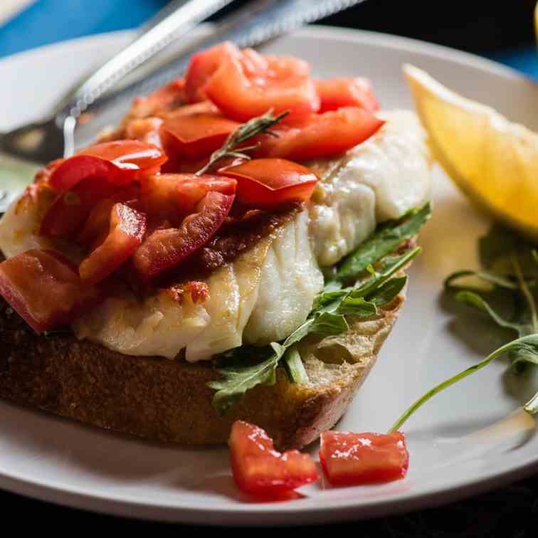 Roast Fish with Tomato Miso Sauce