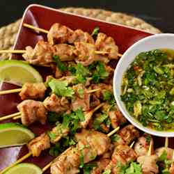 Thai Chicken Skewers with Sweet Chili Sauc