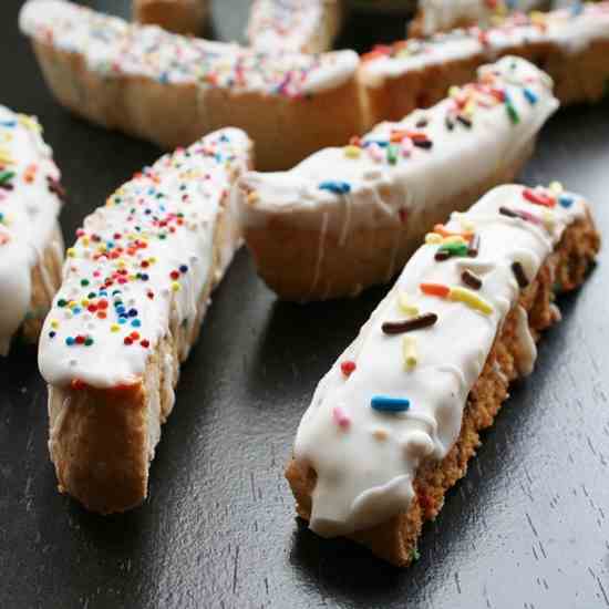 Vanilla Cake Batter Biscotti