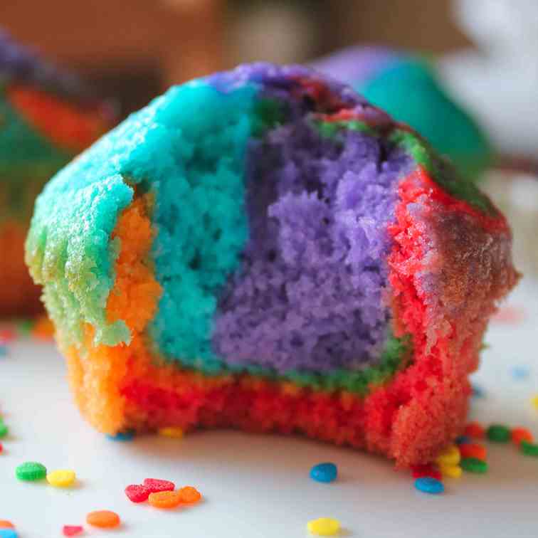 Vanilla Rainbow Muffin