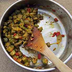 Pan Fried Curried Okra