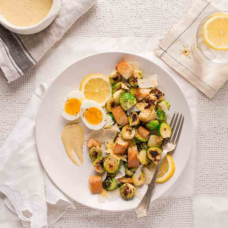 Charred Brussels Sprouts Caesar Salad