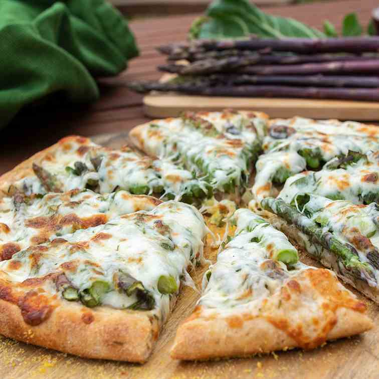 Asparagus Pizza on Sourdough Crust