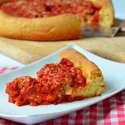 Homemade Chicago style Deep Dish Pizza
