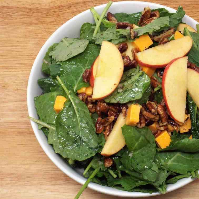 Kale Salad with Apples and Pecans