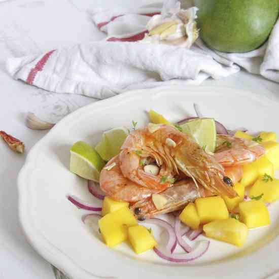 King Prawns and Mango Salsa