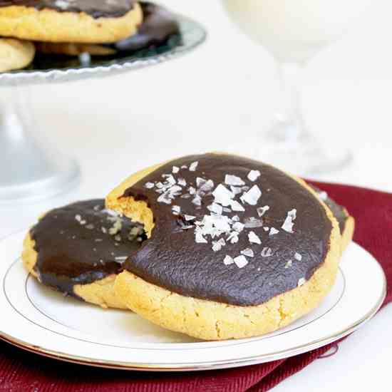 chocolate glazed peanut butter cookies