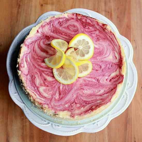 Raspberry Swirl Lemon Cheesecake