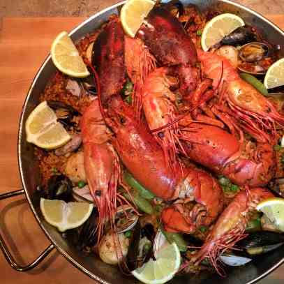 Seafood Paella with Lobster
