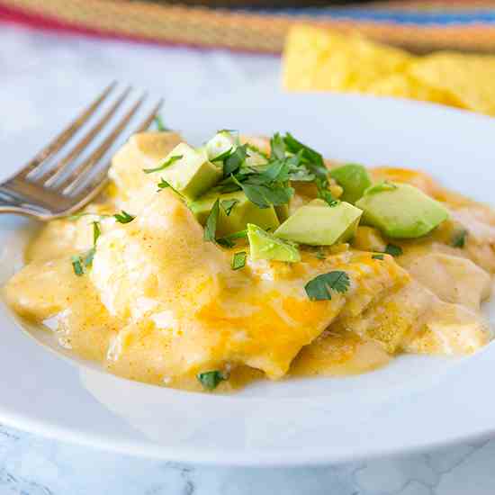 White Chicken Enchilada Skillet