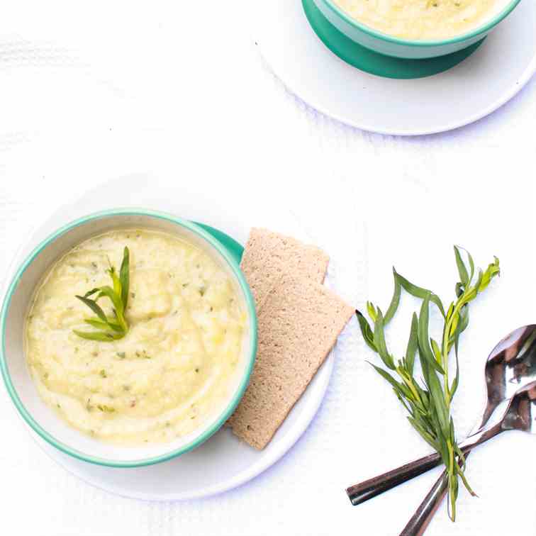 Lemon Tarragon Cauliflower Soup