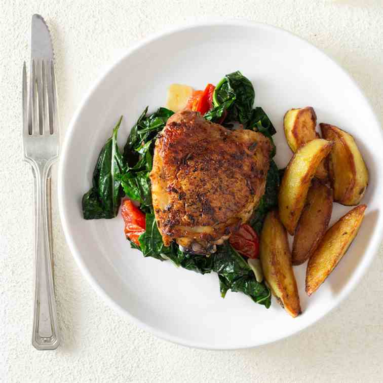Crispy Lemon Pepper Chicken with Potatoes