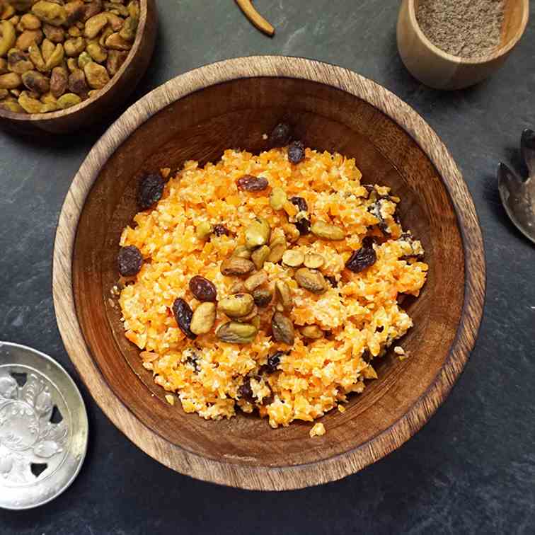 Vegan carrot halwa