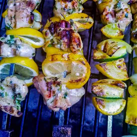 Lemon Herb Butter Chicken Kabobs