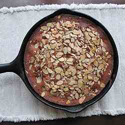 Cherry Almond Cake in a Cast Iron Skillet