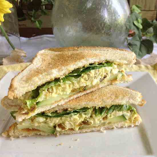 Curried Egg Salad and Cucumber Sandwiches