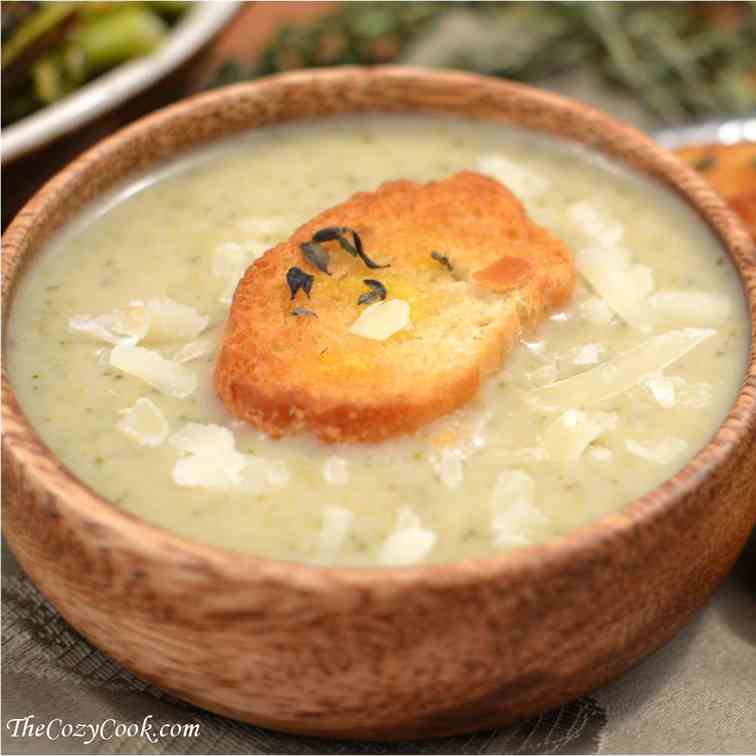 Roasted Broccoli Cheddar Soup