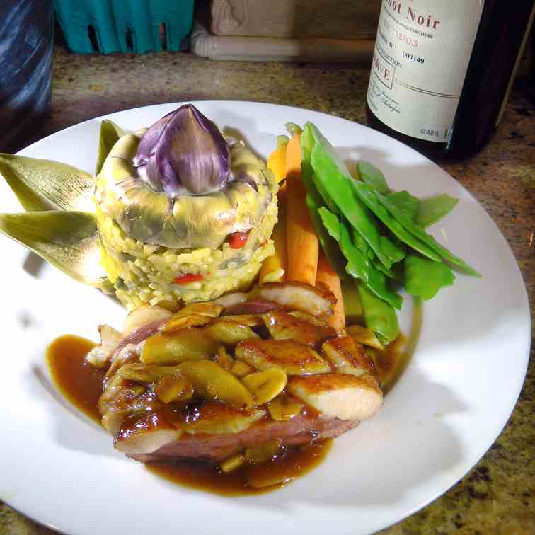 Pan-Seared Duck Breast with Risotto and Ar