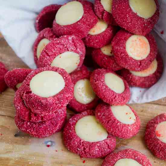 Red Velvet - Cheesecake Thumbprint Cookies
