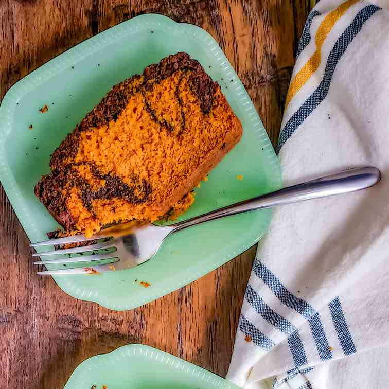 Pumpkin Spice Bread with Chocolate Swirl
