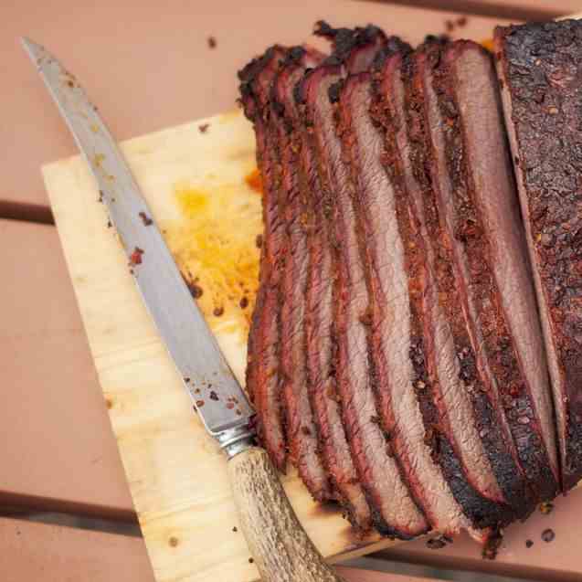 Dry-Rubbed Smoked Beef Brisket