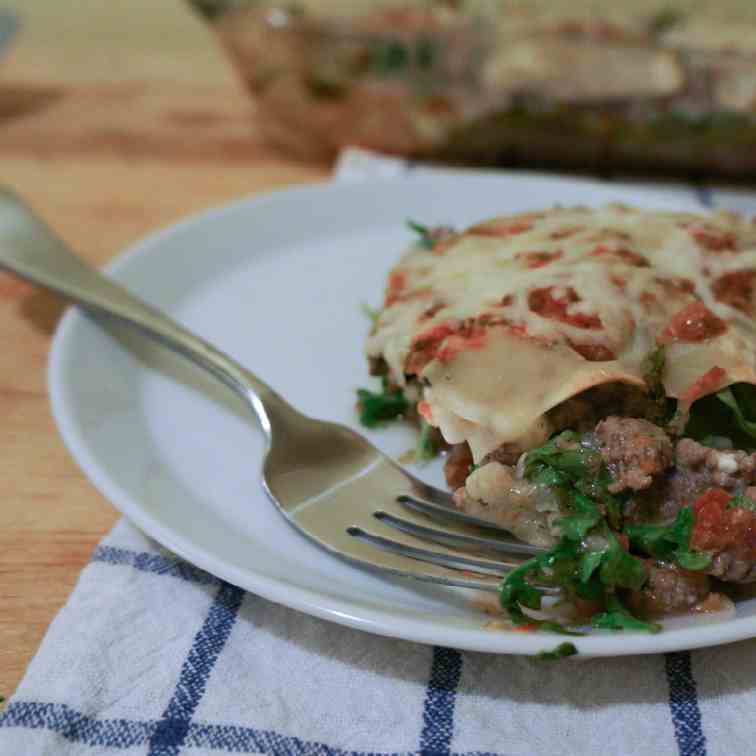 Egg Roll Wrapper Lasagna