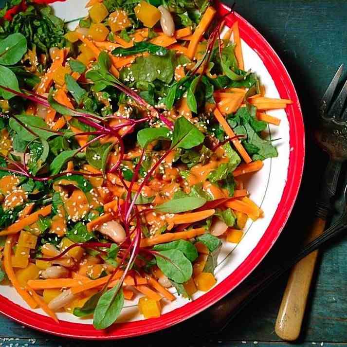 White beans and sweet potato salad with t