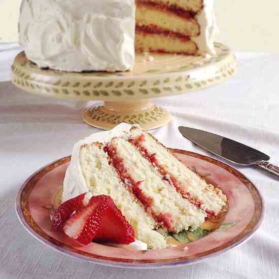 Strawberry Rhubarb Layer Cake