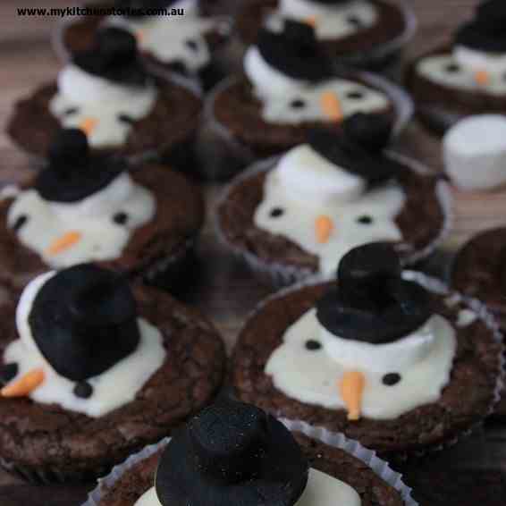 Melted Snowman Brownies
