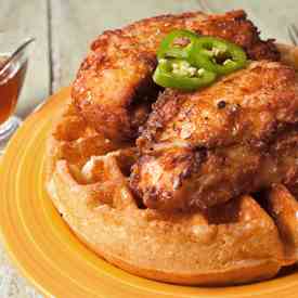 Chicken & Bacon Jalapeño Waffles