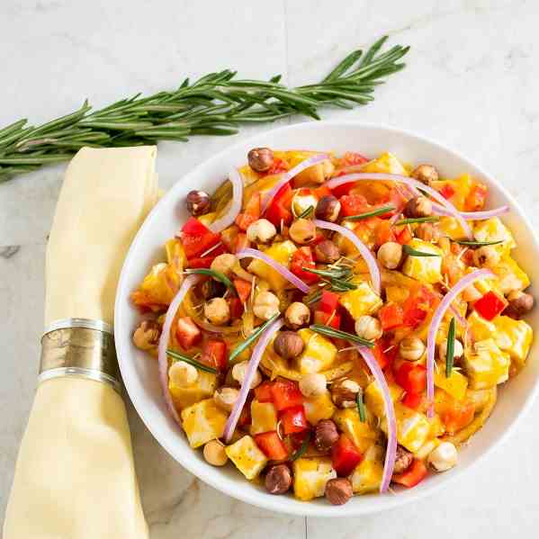 Butternut Squash Tofu Salad With Toasted H