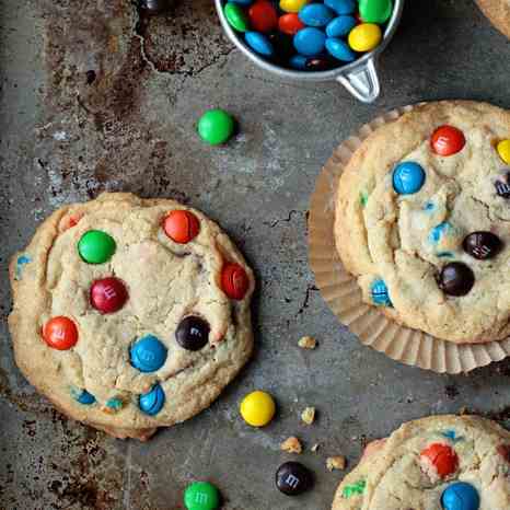 Giant M&M cookies