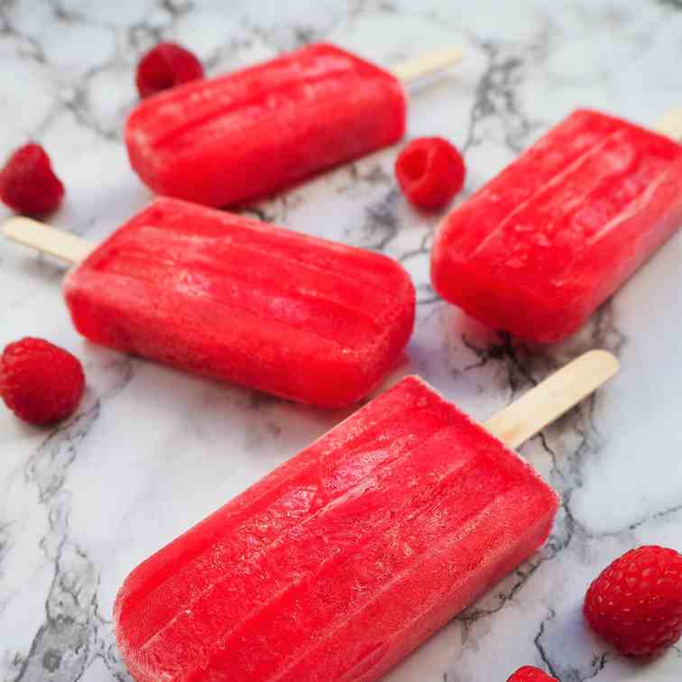 Raspberry lemon kombucha popsicles