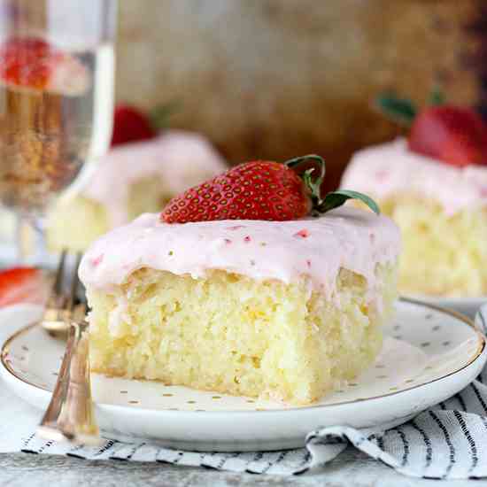 Strawberry Champagne Cake