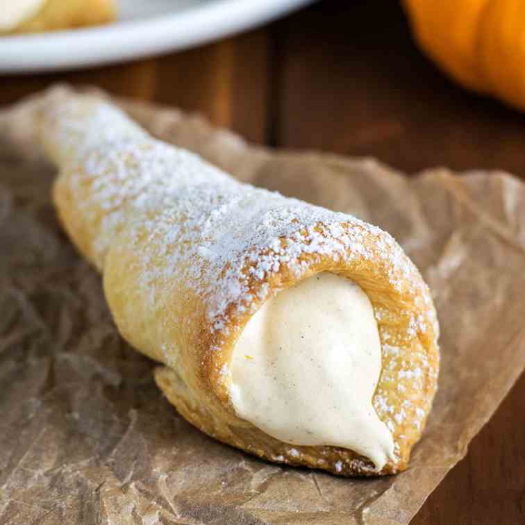 Pumpkin Spice Cream Horns