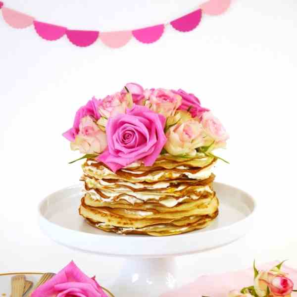 Crepe Cake with Rosewater - Marmelade Crea