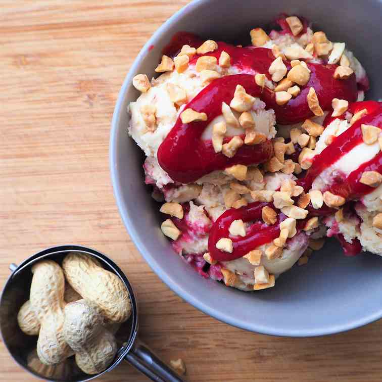 Peanut butter and jelly ice cream