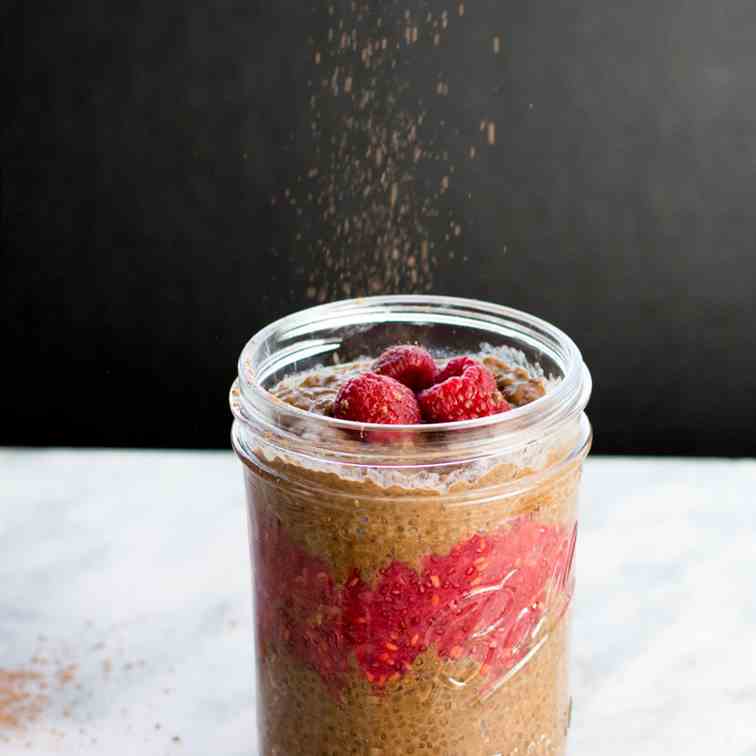 Chocolate Raspberry Chia Seed Pudding 