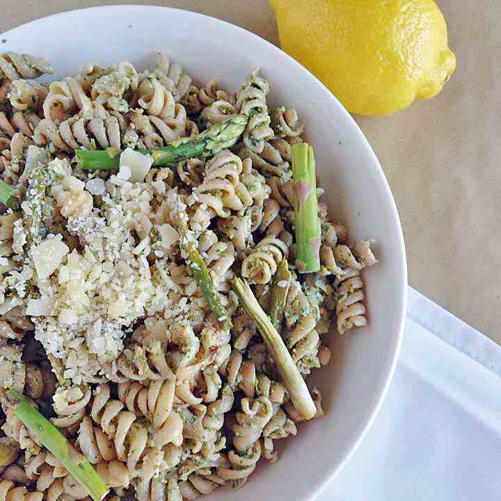 Fusilli with Creamy Arugula Pesto