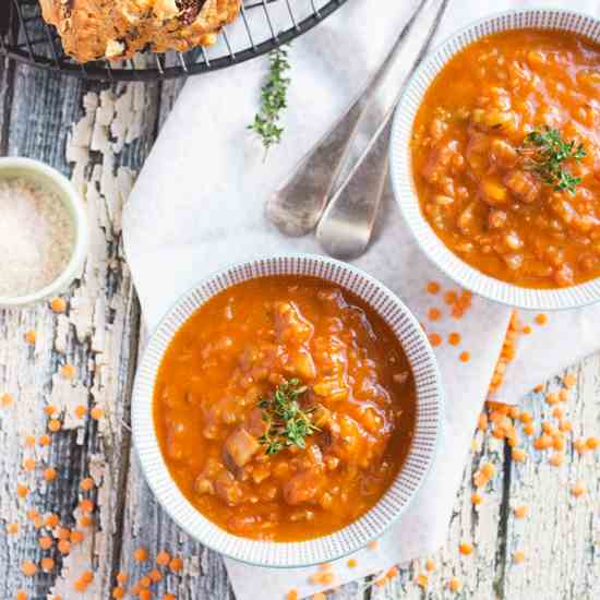 Red Lentil - Bacon Soup